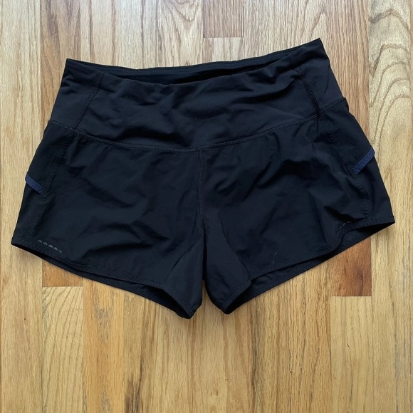 Women's Lululemon Black Tennis Court Pace Rival Black Golf Running Shorts Sz 6
